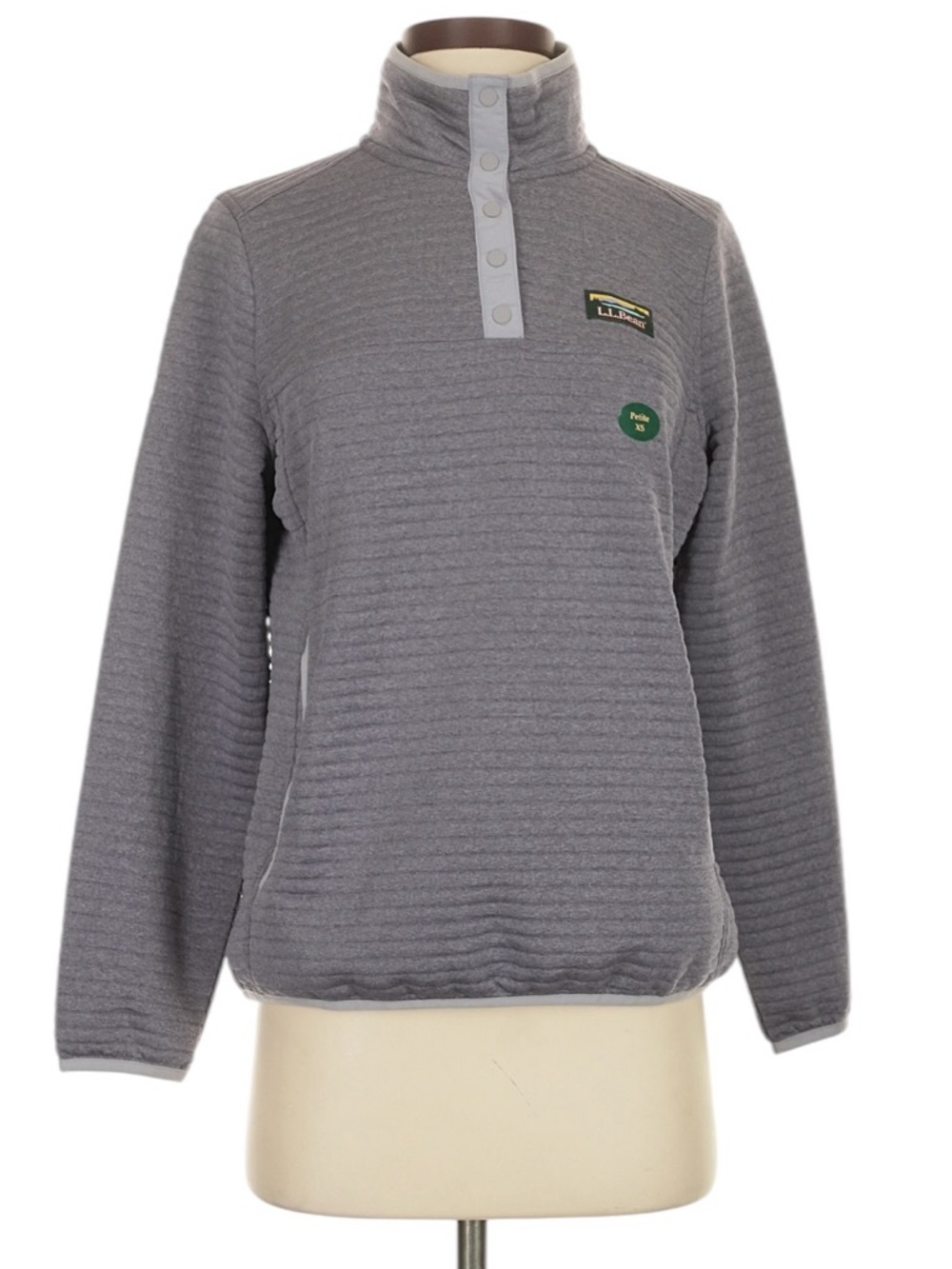 L.L. Bean Woman's Airtight Knit Pullover XS Petite Gray Outdoor Hiking Camping